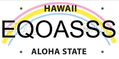 EQOASSS Hawaii License Plate