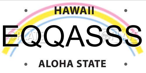 EQQASSS Hawaii License Plate