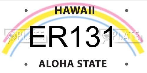 ER131 Hawaii License Plate
