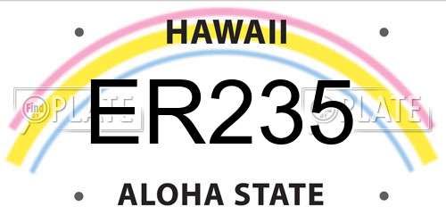 ER235 Hawaii License Plate