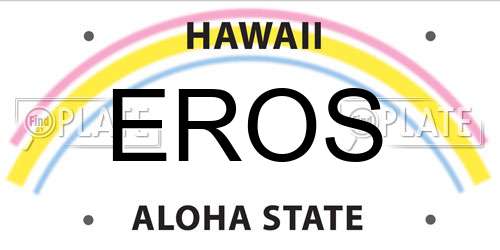 EROS Hawaii License Plate