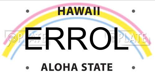 ERROL Hawaii License Plate