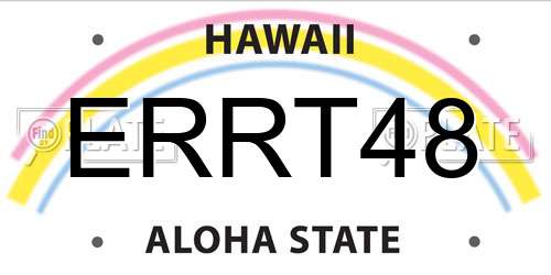 ERRT48 Hawaii License Plate