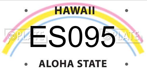 ES095 Hawaii License Plate