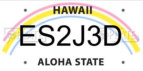 ES2J3D Hawaii License Plate