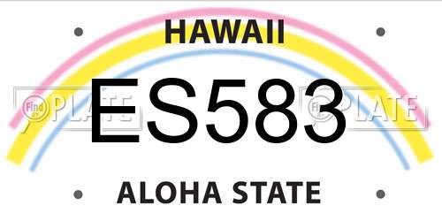 ES583 Hawaii License Plate