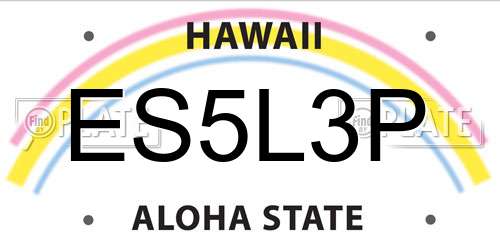 ES5L3P Hawaii License Plate