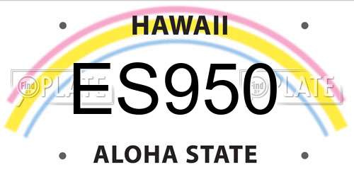 ES950 Hawaii License Plate