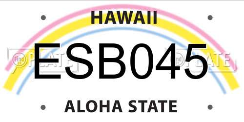 ESB045 Hawaii License Plate