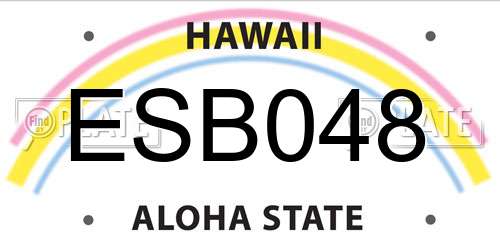 ESB048 Hawaii License Plate