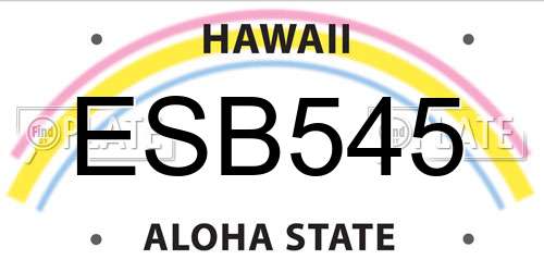 ESB545 Hawaii License Plate