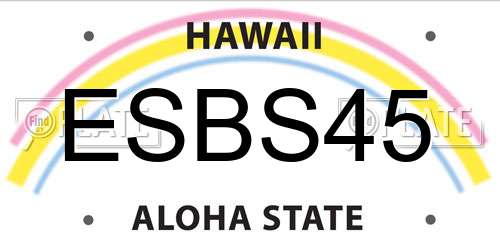 ESBS45 Hawaii License Plate