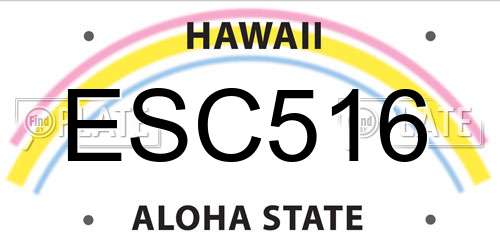 ESC516 Hawaii License Plate