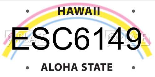ESC6149 Hawaii License Plate