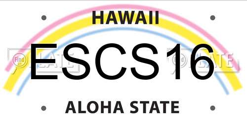 ESCS16 Hawaii License Plate
