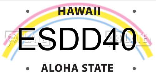 ESDD40 Hawaii License Plate