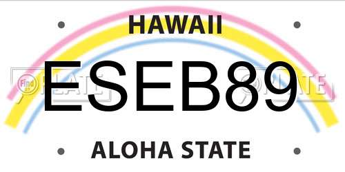 ESEB89 Hawaii License Plate