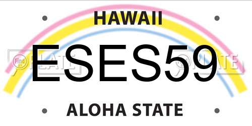 ESES59 Hawaii License Plate