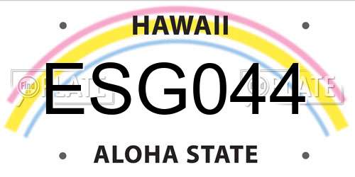 ESG044 Hawaii License Plate