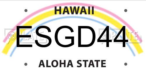 ESGD44 Hawaii License Plate