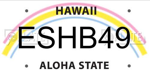 ESHB49 Hawaii License Plate