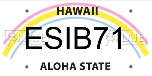 ESIB71 Hawaii License Plate