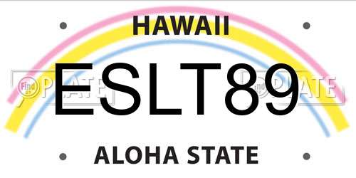 ESLT89 Hawaii License Plate