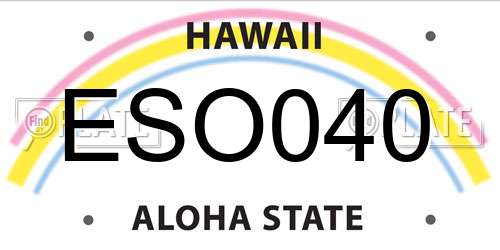 ESO040 Hawaii License Plate