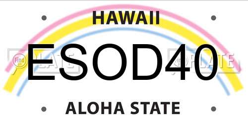 ESOD40 Hawaii License Plate