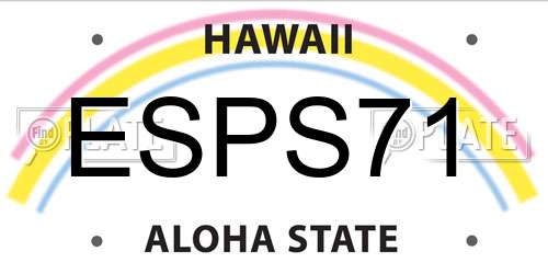 ESPS71 Hawaii License Plate