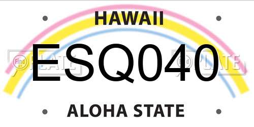 ESQ040 Hawaii License Plate
