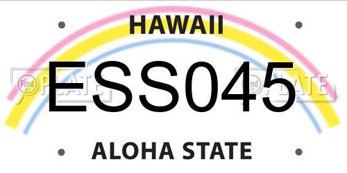 ESS045 Hawaii License Plate