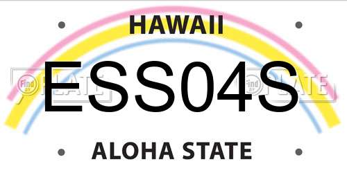 ESS04S Hawaii License Plate