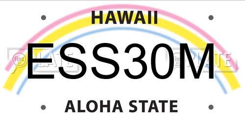 ESS30M Hawaii License Plate