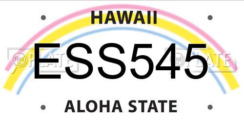 ESS545 Hawaii License Plate