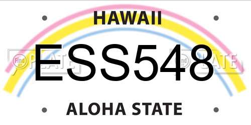ESS548 Hawaii License Plate