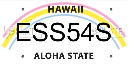 ESS54S Hawaii License Plate