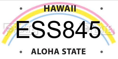 ESS845 Hawaii License Plate