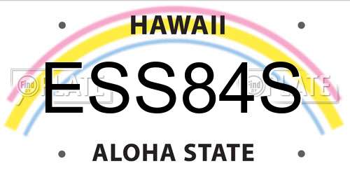 ESS84S Hawaii License Plate