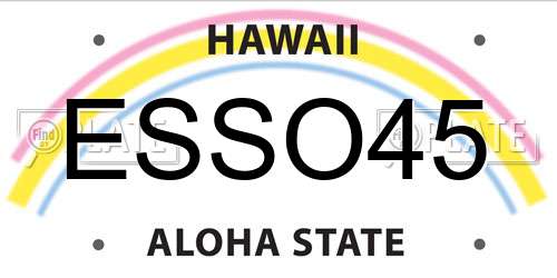 ESSO45 Hawaii License Plate