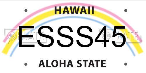 ESSS45 Hawaii License Plate