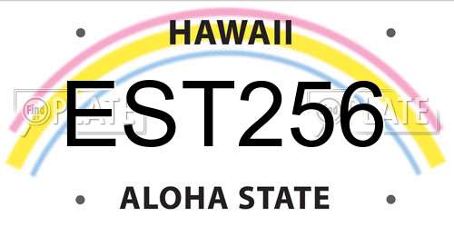 EST256 Hawaii License Plate