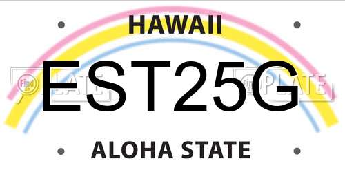 EST25G Hawaii License Plate