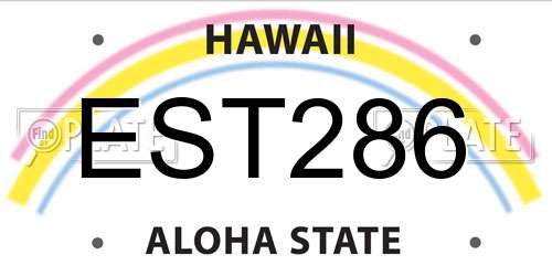EST286 Hawaii License Plate