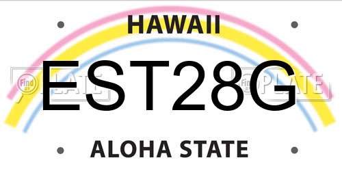 EST28G Hawaii License Plate