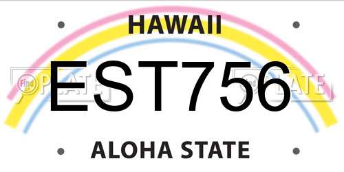 EST756 Hawaii License Plate