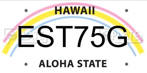 EST75G Hawaii License Plate