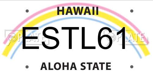 ESTL61 Hawaii License Plate