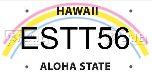 ESTT56 Hawaii License Plate