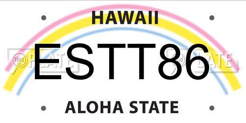 ESTT86 Hawaii License Plate